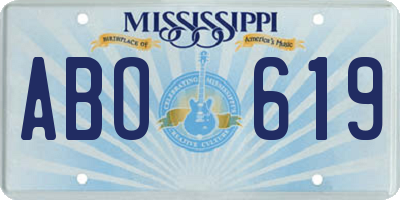 MS license plate ABO619