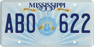 MS license plate ABO622