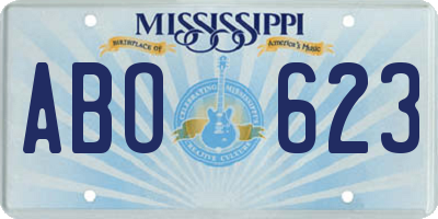 MS license plate ABO623