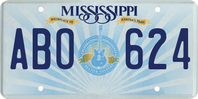 MS license plate ABO624