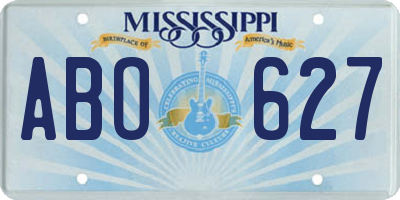 MS license plate ABO627