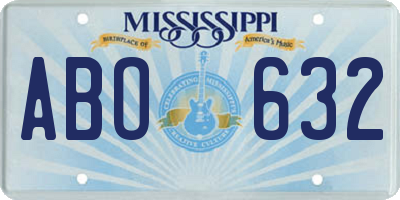 MS license plate ABO632