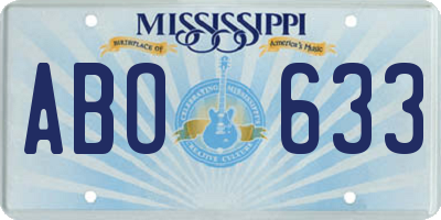 MS license plate ABO633