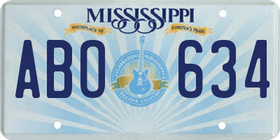 MS license plate ABO634