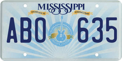 MS license plate ABO635