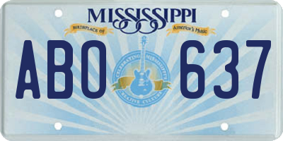 MS license plate ABO637