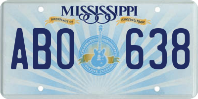 MS license plate ABO638