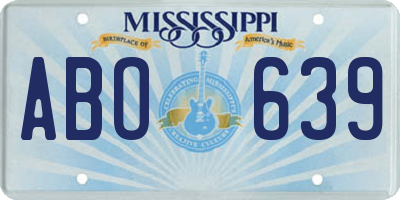 MS license plate ABO639