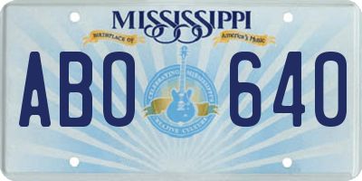 MS license plate ABO640