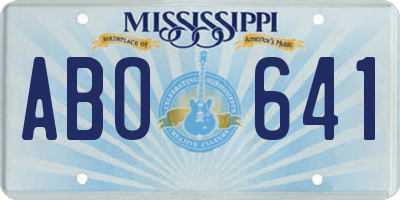 MS license plate ABO641