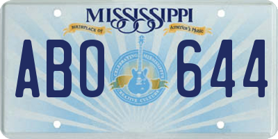 MS license plate ABO644