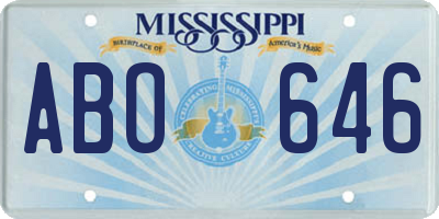 MS license plate ABO646