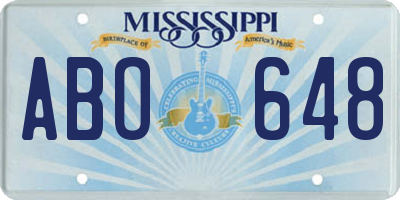 MS license plate ABO648