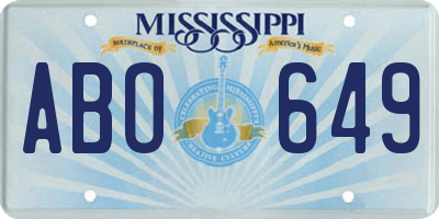 MS license plate ABO649