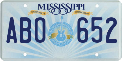 MS license plate ABO652