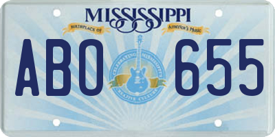 MS license plate ABO655