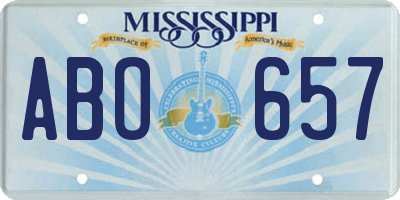 MS license plate ABO657