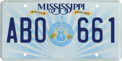 MS license plate ABO661