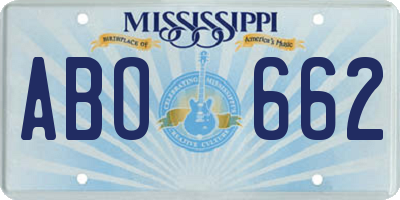 MS license plate ABO662