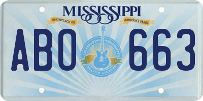 MS license plate ABO663