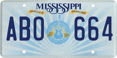 MS license plate ABO664