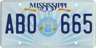 MS license plate ABO665