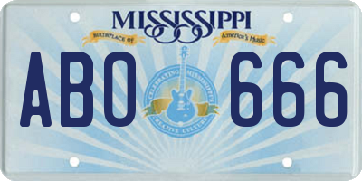 MS license plate ABO666