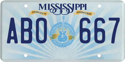 MS license plate ABO667
