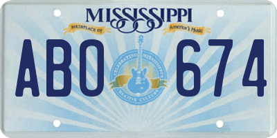 MS license plate ABO674