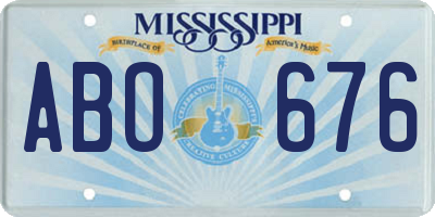 MS license plate ABO676