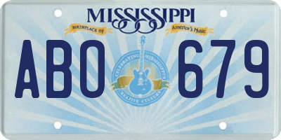 MS license plate ABO679