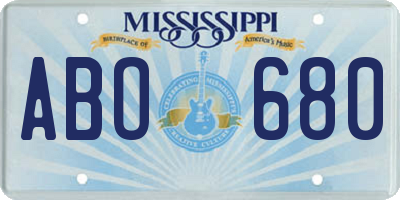 MS license plate ABO680