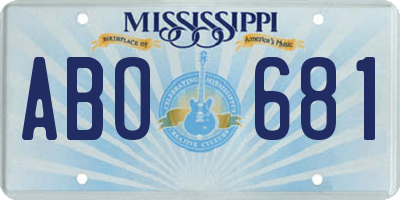 MS license plate ABO681