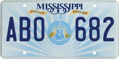 MS license plate ABO682