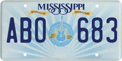 MS license plate ABO683