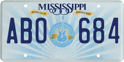 MS license plate ABO684