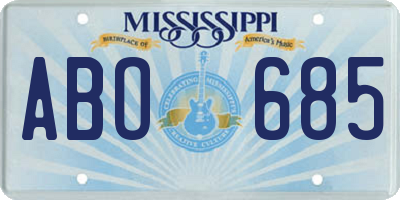 MS license plate ABO685