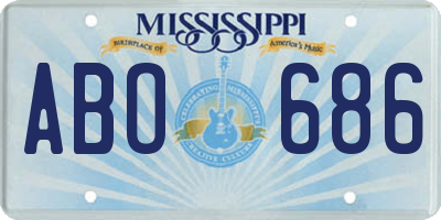 MS license plate ABO686