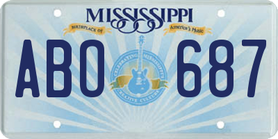 MS license plate ABO687