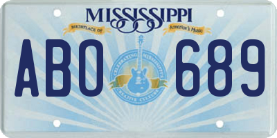 MS license plate ABO689