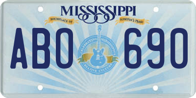 MS license plate ABO690