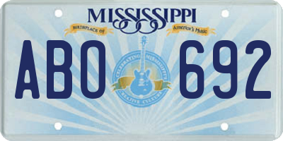 MS license plate ABO692