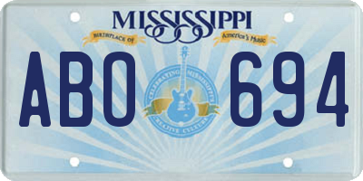 MS license plate ABO694