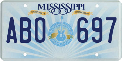 MS license plate ABO697