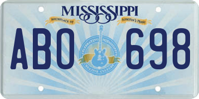 MS license plate ABO698