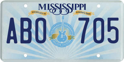 MS license plate ABO705