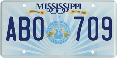 MS license plate ABO709