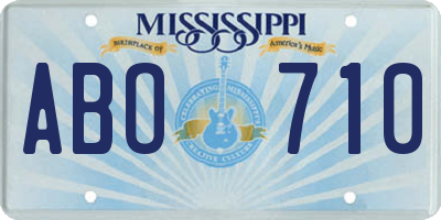 MS license plate ABO710