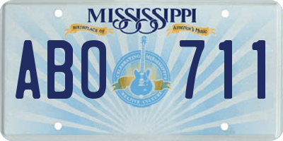 MS license plate ABO711