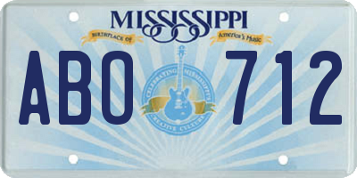 MS license plate ABO712